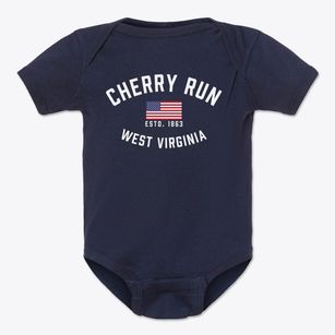 Cherry Run West Virginia Patriot Baby Onesie