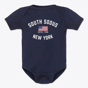South Sodus New York Patriot Baby Onesie