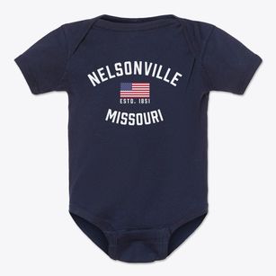 Nelsonville Missouri Patriot Baby Onesie