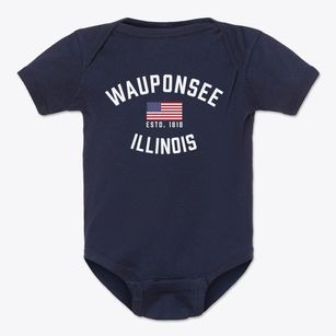 Wauponsee Illinois Patriot Baby Onesie
