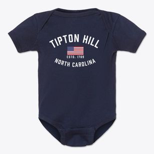 Tipton Hill North Carolina Patriot Baby Onesie