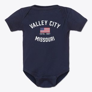 Valley City Missouri Patriot Baby Onesie