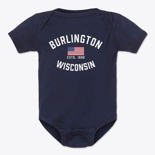 Burlington Wisconsin Patriot Baby Onesie