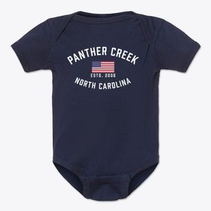Panther Creek North Carolina Patriot Baby Onesie