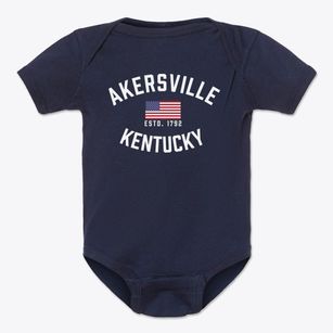 Akersville Kentucky Patriot Baby Onesie