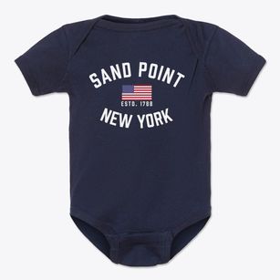 Sand Point New York Patriot Baby Onesie