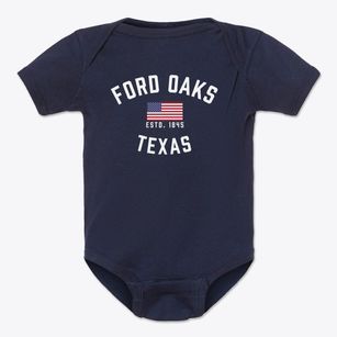 Ford Oaks Texas Patriot Baby Onesie