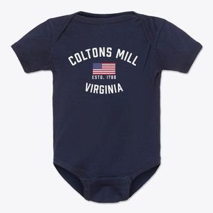 Coltons Mill Virginia Patriot Baby Onesie