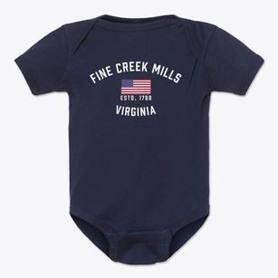 Fine Creek Mills Virginia Patriot Baby Onesie