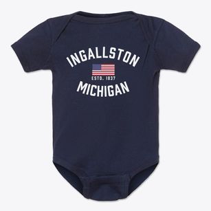 Ingallston Michigan Patriot Baby Onesie