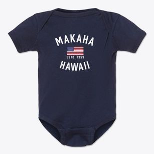 Makaha Hawaii Patriot Baby Onesie