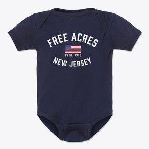 Free Acres New Jersey Patriot Baby Onesie
