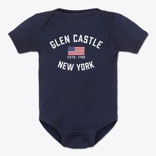 Glen Castle New York Patriot Baby Onesie