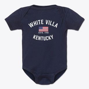 White Villa Kentucky Patriot Baby Onesie