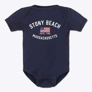 Stony Beach Massachusetts Patriot Baby Onesie