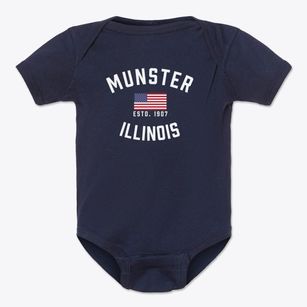 Munster Illinois Patriot Baby Onesie