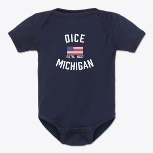 Dice Michigan Patriot Baby Onesie