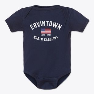 Ervintown North Carolina Patriot Baby Onesie