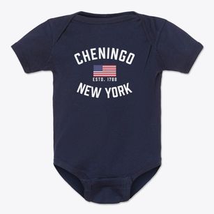 Cheningo New York Patriot Baby Onesie