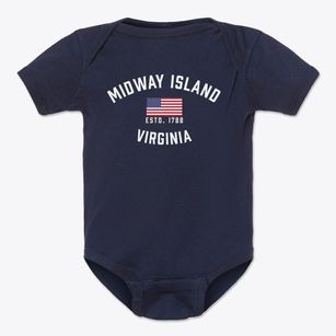 Midway Island Virginia Patriot Baby Onesie