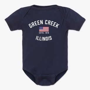 Green Creek Illinois Patriot Baby Onesie