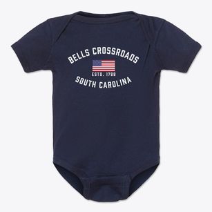 Bells Crossroads South Carolina Patriot Baby Onesie