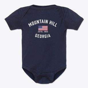 Mountain Hill Georgia Patriot Baby Onesie