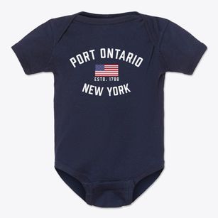 Port Ontario New York Patriot Baby Onesie