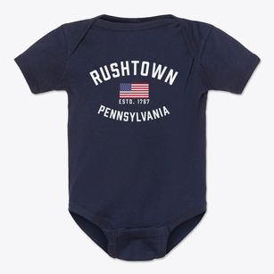 Rushtown Pennsylvania Patriot Baby Onesie