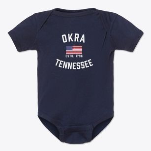 Okra Tennessee Patriot Baby Onesie