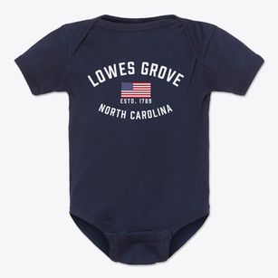 Lowes Grove North Carolina Patriot Baby Onesie