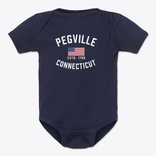 Pegville Connecticut Patriot Baby Onesie