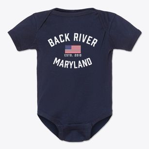 Back River Maryland Patriot Baby Onesie