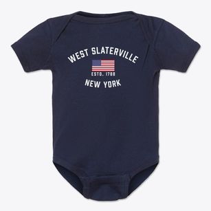 West Slaterville New York Patriot Baby Onesie