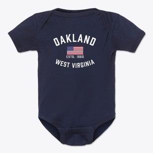 Oakland West Virginia Patriot Baby Onesie
