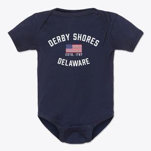 Derby Shores Delaware Patriot Baby Onesie
