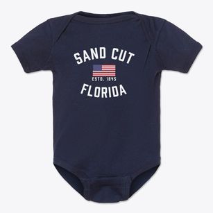 Sand Cut Florida Patriot Baby Onesie