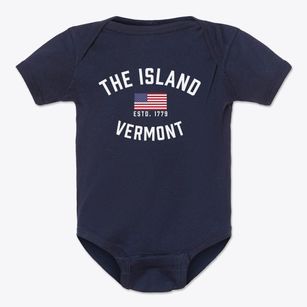 The Island Vermont Patriot Baby Onesie