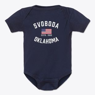 Svoboda Oklahoma Patriot Baby Onesie