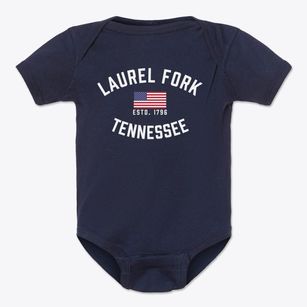 Laurel Fork Tennessee Patriot Baby Onesie