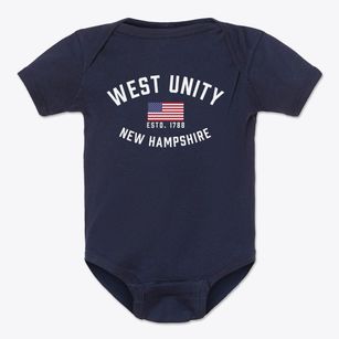 West Unity New Hampshire Patriot Baby Onesie