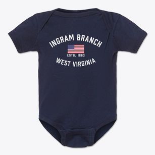 Ingram Branch West Virginia Patriot Baby Onesie