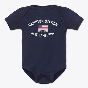 Campton Station New Hampshire Patriot Baby Onesie