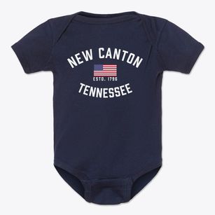 New Canton Tennessee Patriot Baby Onesie