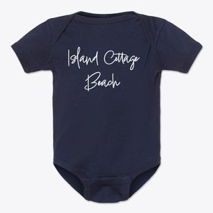 Island Cottage Beach New York Freestyle Baby Onesie