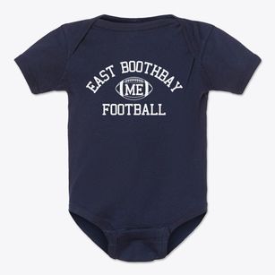 East Boothbay Maine Football Baby Onesie