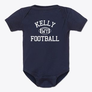Kelly Wyoming Football Baby Onesie