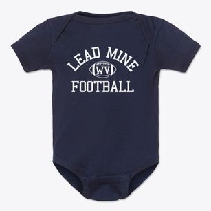 Lead Mine West Virginia Football Baby Onesie