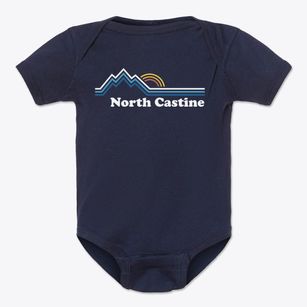 North Castine Maine Mountain View Baby Onesie