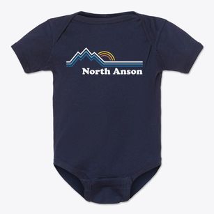 North Anson Maine Mountain View Baby Onesie